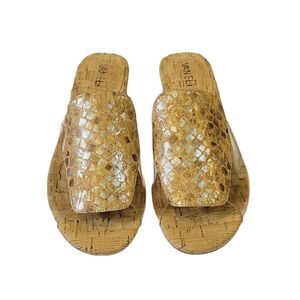 Vaneli Bysy Multi Color Lucite Sides Cork Slip-on Sandal Size 10